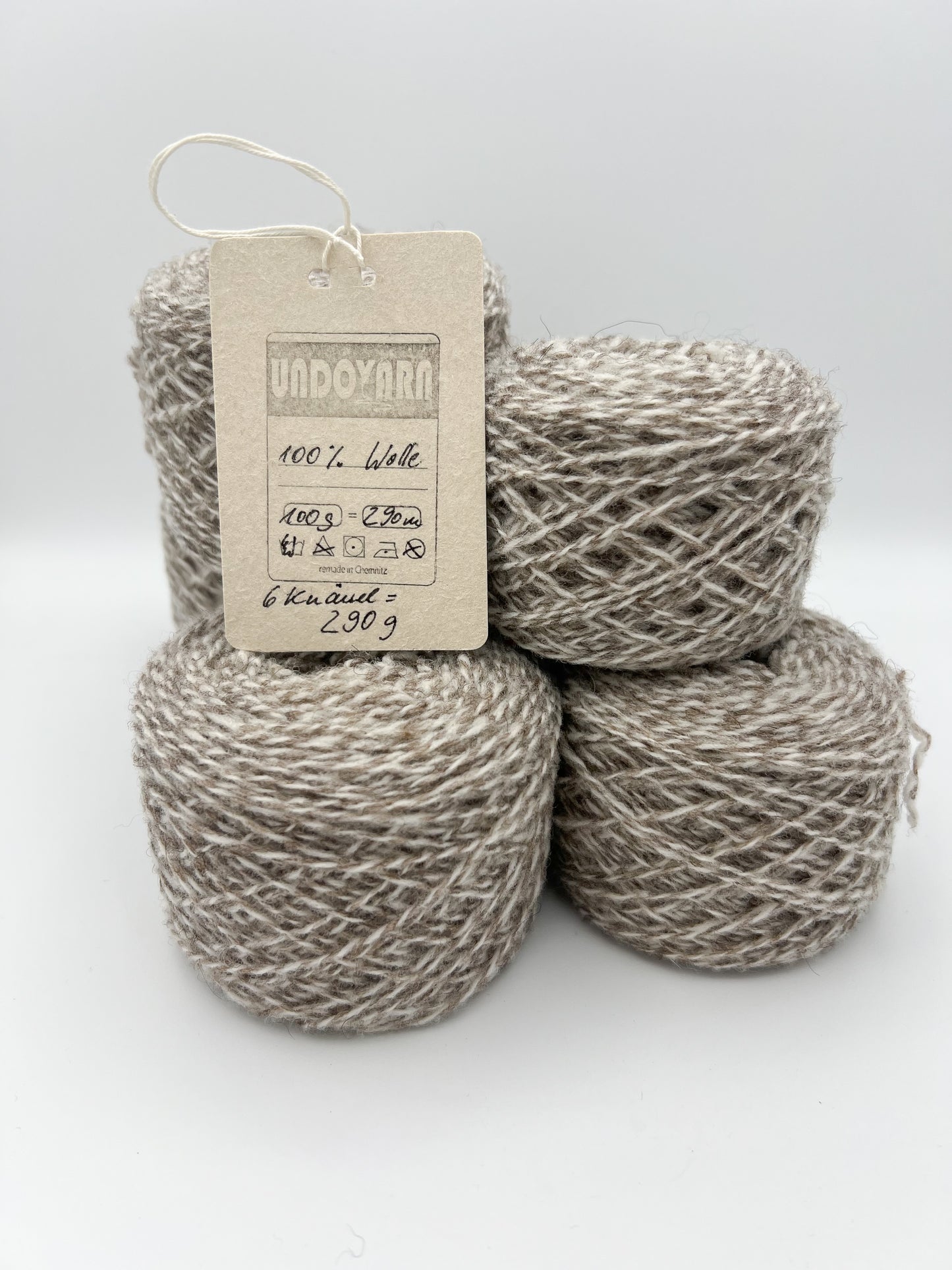 UNDOYARN - melierte Wolle in Taupe - 290g