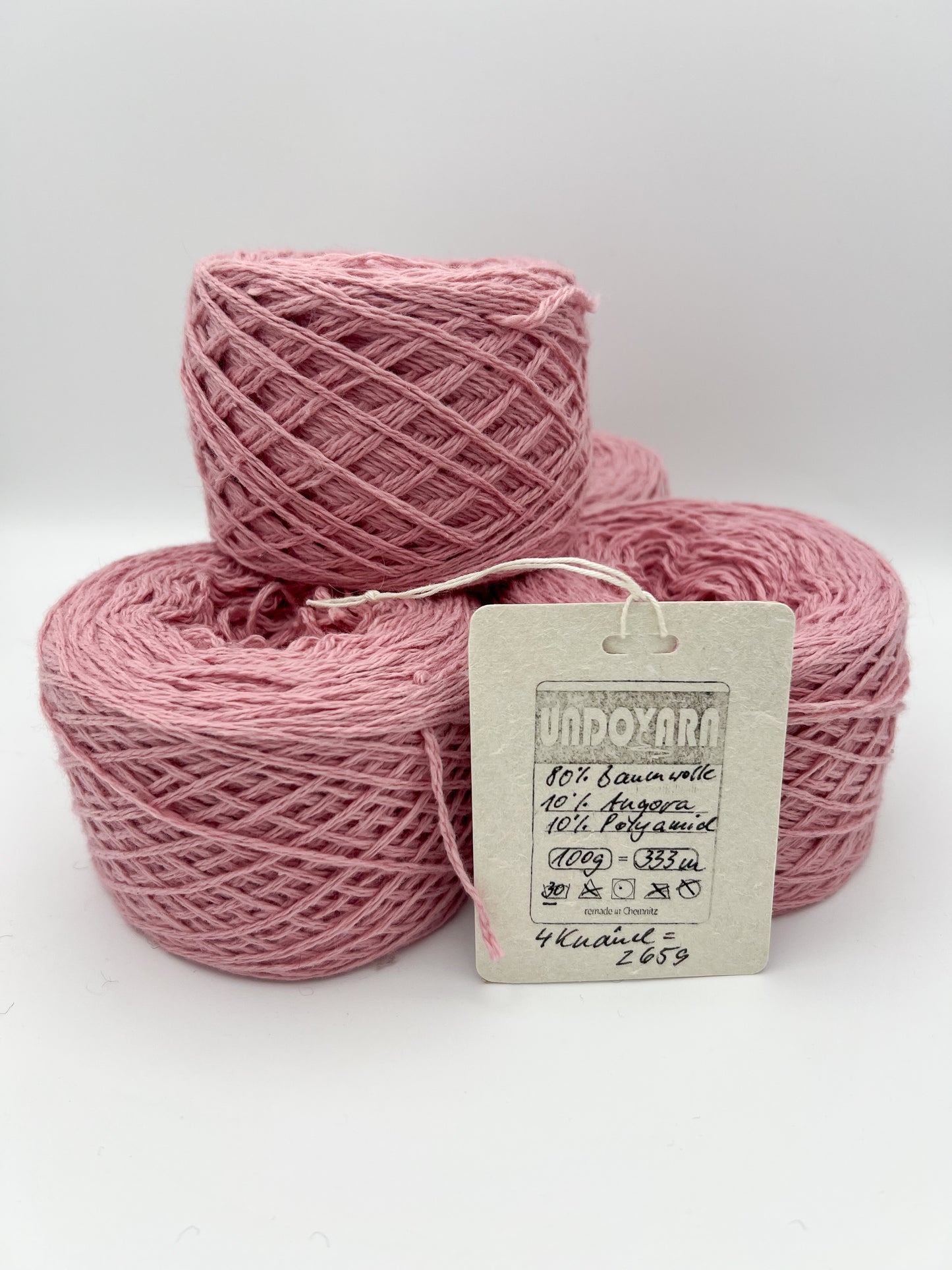 UNDOYARN - Garn Altrosa mit Baumwolle und Angora - 265g