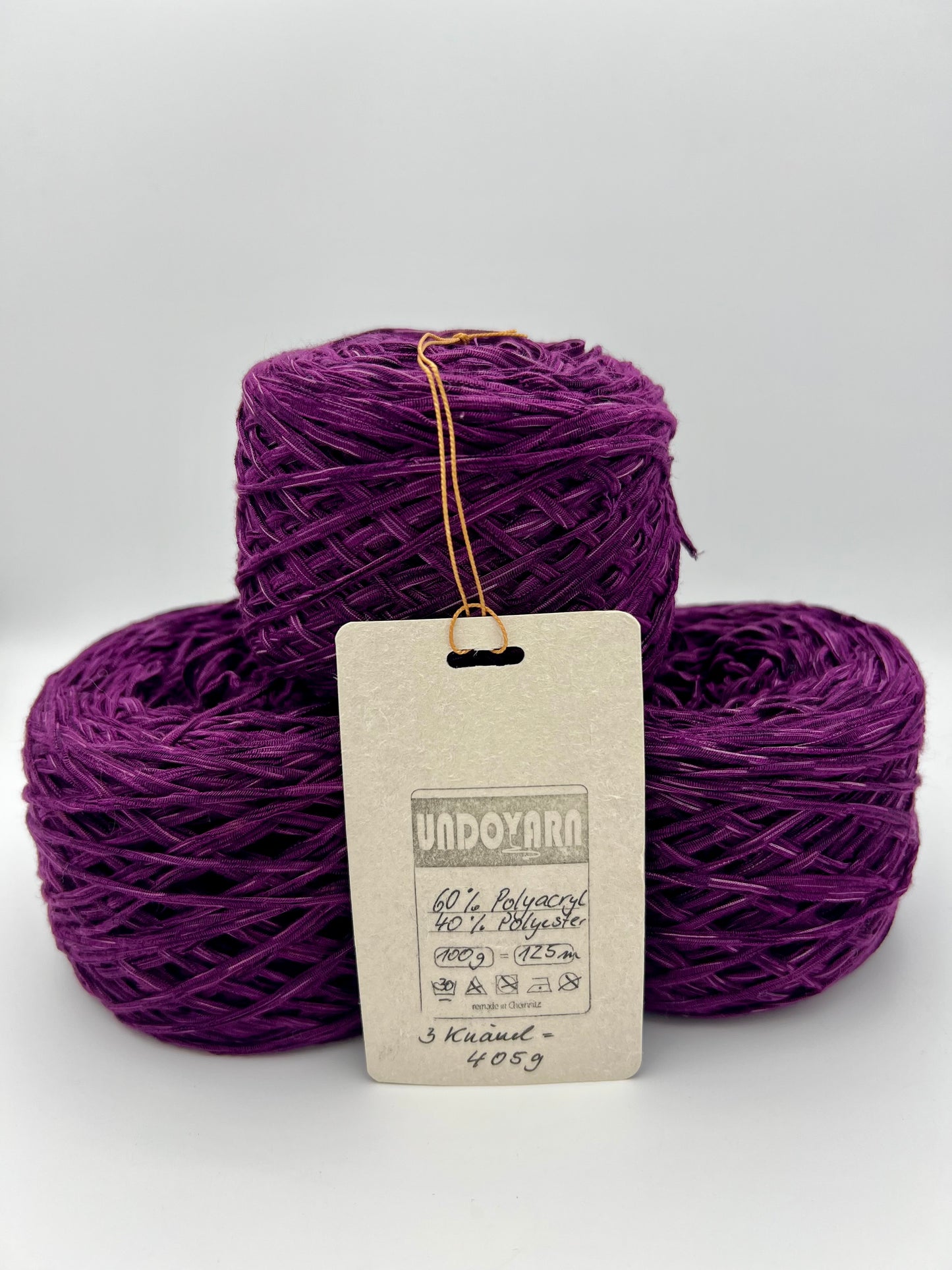 UNDOYARN „Pflaume Glanz“ – Polyacryl-Polyester-Band - 405g