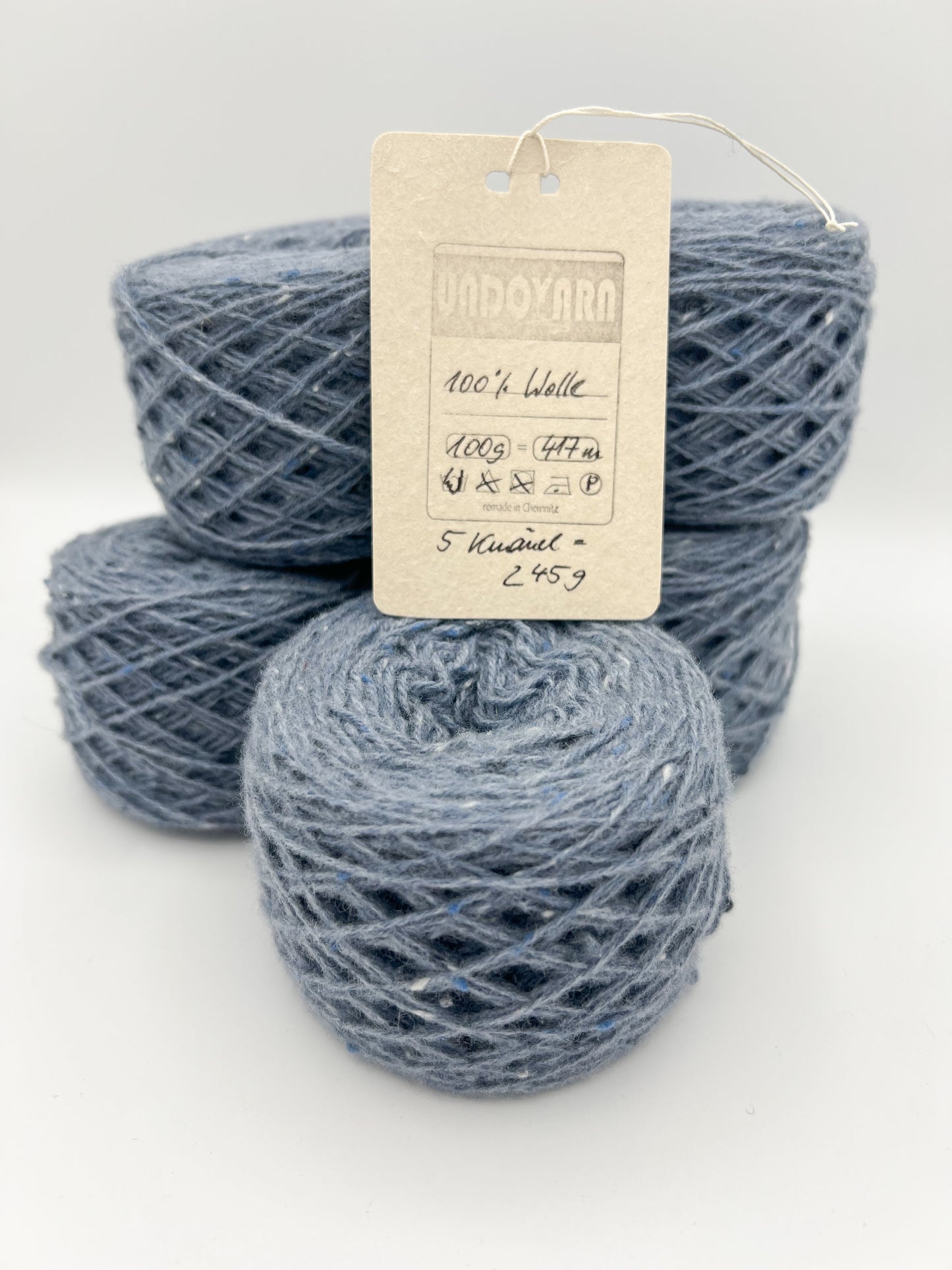 UNDOYARN - Rauchblaue Wolle - 245g