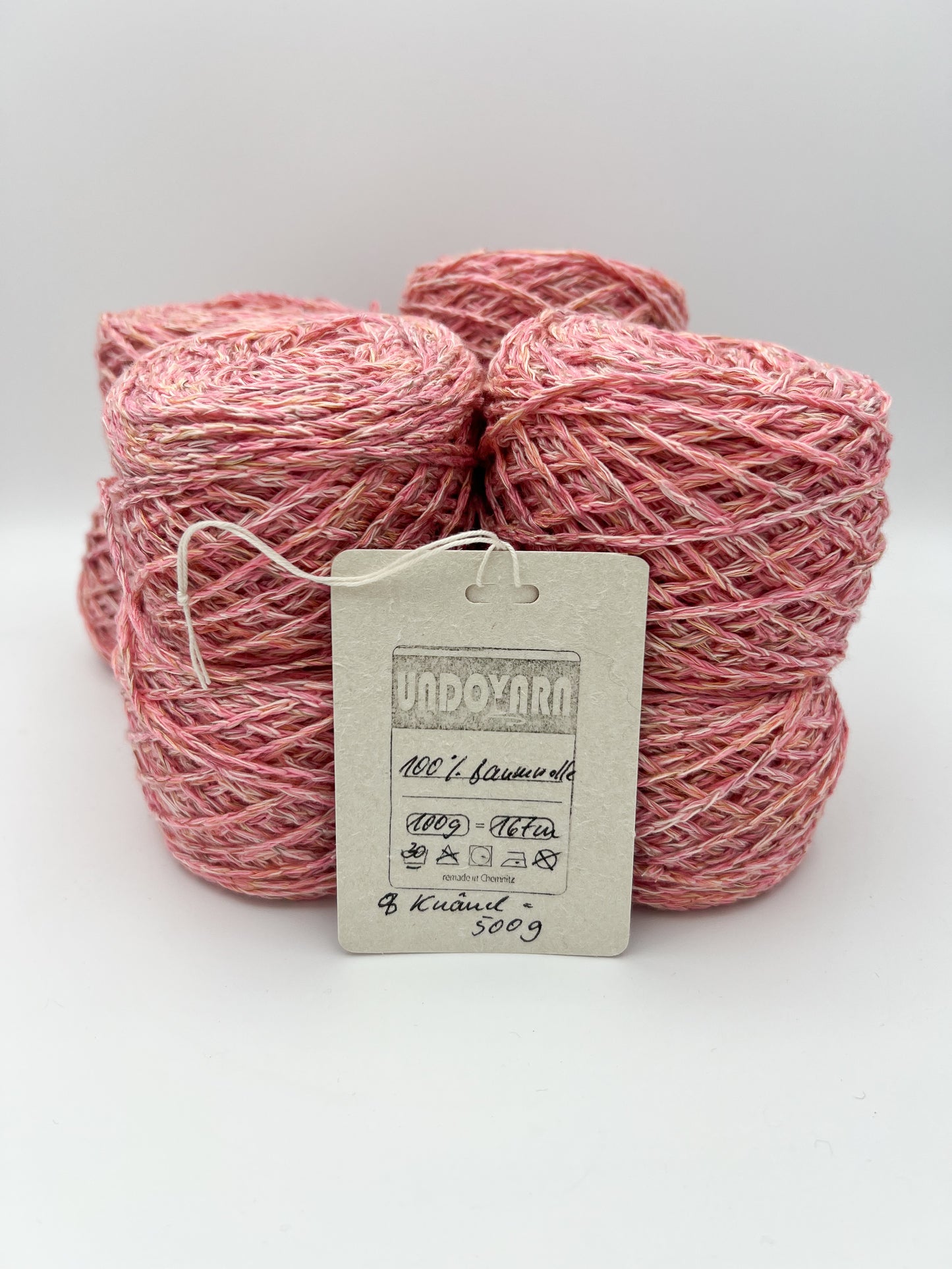 UNDOYARN - Baumwolle in rosa-melange - 500g